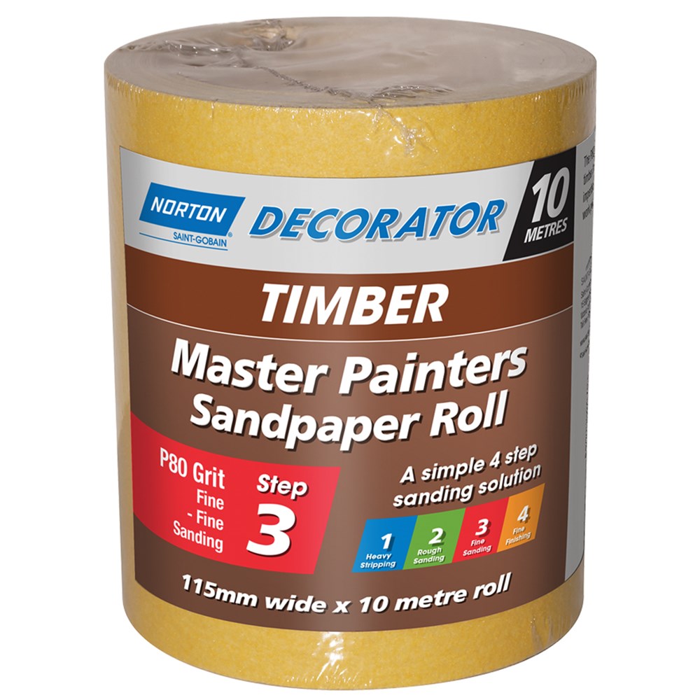 Norton Timber Sanding Roll 115mm x 10m (80 grit)